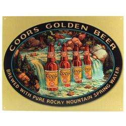   coors golden beer sign for the coors lover this tin sign features a