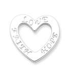 JewelryWeb Sterling Silver Faith Hope and Love Heart Pendant