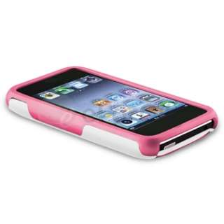 Piece Rubber Hard Case Skin Cover For iPhone 3G 3GS WHITE/PINK 