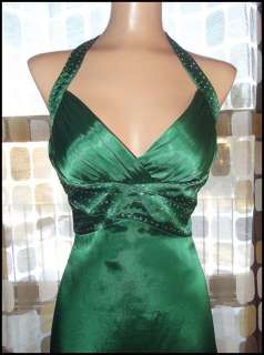 Vintage 90s 30s Unique Shamrock GREEN BOMBSHELL Gown Prom Dress HARLOW 