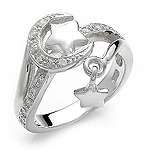 r1112w_MOON STAR STERLING SILVER ENGAGEMENT RING sz5 8  
