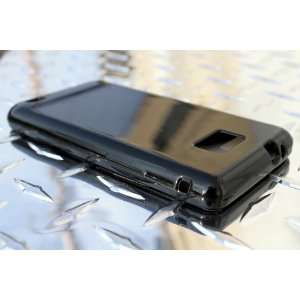 Galaxy S2 i9100 Flexible/Firm TPU Plastic Case Gloss Black for Samsung 