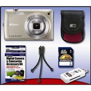  Nikon Coolpix S4300 Digital Camera 4GB KIT (Silver 