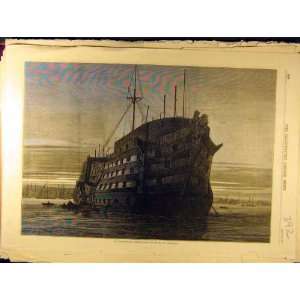  1870 Dreadnought Hospital Ship Seamen Greenwich Print 