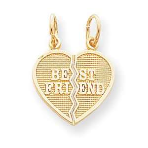   Designer Jewelry Gift 10K 2 Piece Break Apart Best Friend Heart Charm