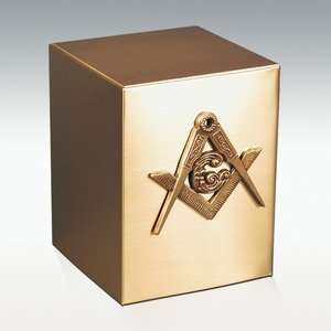 Masonic Bronze Cube Cremation Urn   