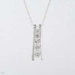 35 Ctw Cubic Zirconia Sterling Silver Necklace   Material/Stone Cubic 