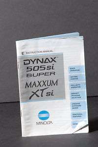 Minolta Dynax / Maxxum 505si Super / XTsi Instruction  