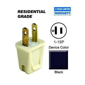   123 PE 1 15P Polarized Plug Residential   Black