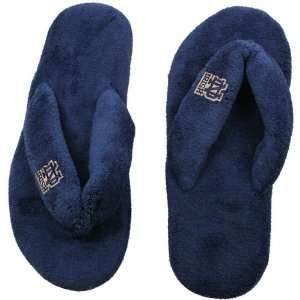Notre Dame Fighting Irish Ladies Navy Blue Pillow Plush Thong Slippers 