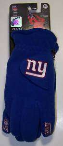 NY GIANTS 180s Tec Touch TT Gloves XS Blue Fleece NEW  