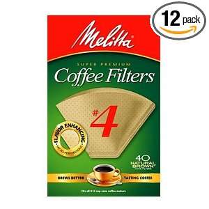 Melitta Cone Coffee Filters, Natural Brown, No. 4, 40 Count Filters 