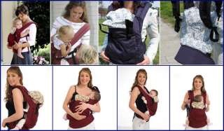 Front & Back Baby Carrier Infant Backpack Sling wine red and Dark Blue 
