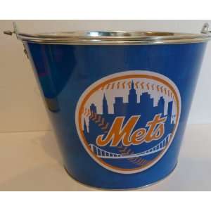 NY Mets Metal Ice Bucket with New York Mets Logo  Kitchen 
