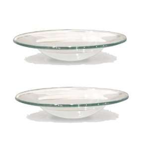  Large Round Clear Oil Warmer Top Set of 2