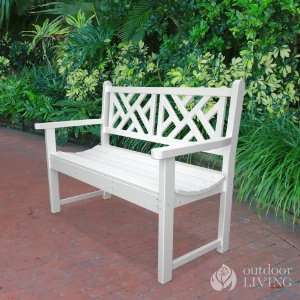  Poly Wood Chippendale 48 Inch Bench   Teak Patio, Lawn 