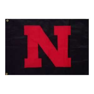  Nebraska Cornhuskers Flag Black W/Red N