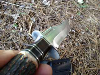 Timber Wolf Bowie Knife Burnt Bone Handle New  