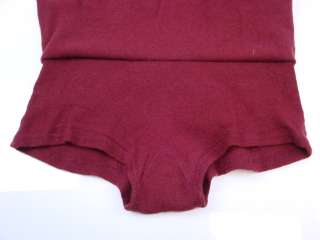 Mens Wool Swimsuit Swimwear Brick Red One Piece Knit Bathing Suit 