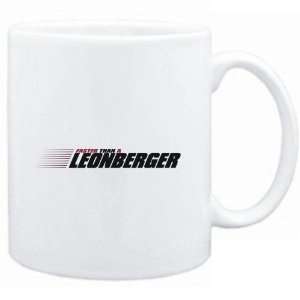 Mug White  FASTER THAN A Leonberger  Dogs  Sports 