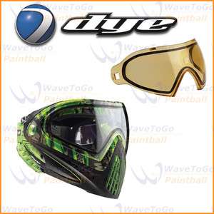Dye i4 Thermal Paintball Goggles Mask Tiger Lime + HD Lens  