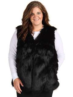 DKNYC Plus Size Plus Size Black Faux Fur Vest SKU #7842499