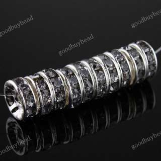   CRYSTAL SILVER SPACER LOOSE BEADS JEWELRY FINDINGS 4X10MM  