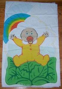 Vintage Fabric Panel Large Cabbage Patch Kids CPK Pillow  