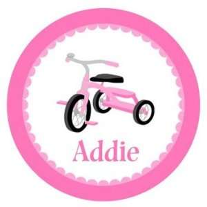  Pink Tricycle Personalized Melamine Plate