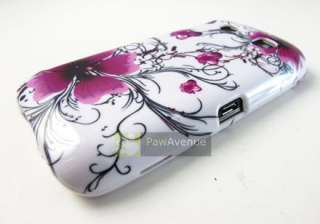 WHITE PURPLE FLOWERS Hard Case Cover Blackberry Torch 9850 9860 Phone 
