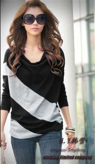   Batwing Dolman Long Sleeve Cotton Casual Tops T Shirt Blouses  
