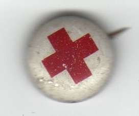 RED CROSS PINBACK BUTTON GERAGHTY & CO. VINTAGE  
