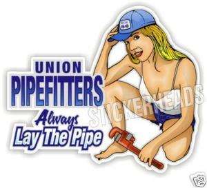 Union PIPEFITTERS hard hat   sticker decal Union  