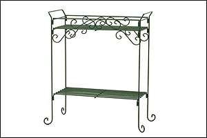 Rectangular Two Tier Plant Stand Metal Wire  