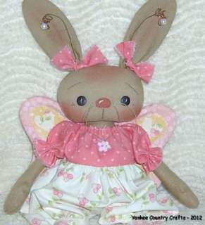 PriMitive Raggedy Bunny Rabbit ~ Summer Butterfly Bunny ~ Pink/White 