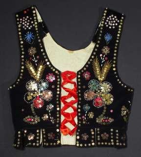   Polish Krakowiak dance vest sequined beaded Poland folk costume  