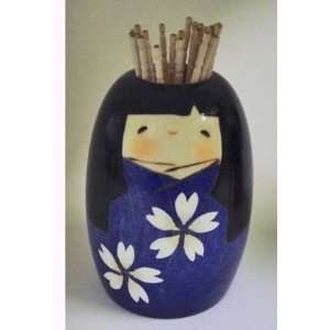  Kokeshi Doll Toothpick Holder #GKU22Blue Toys & Games