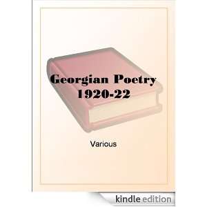 Georgian Poetry 1920 22 Various  Kindle Store