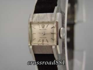 Womens 18K White Gold Rolex Precision Wrist Watch Great Condition 