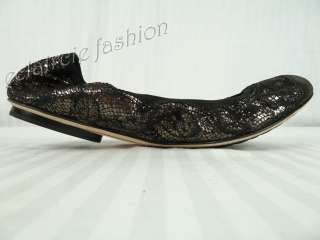CHANEL Metallic Stretch Ballet Flats Shoes 41.5 NEW  