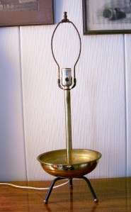 Retro 1950s Flying Saucer Brass Table Lamp Art Deco Lamp SEE PICS 