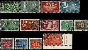 Switzerland 1945 PAX Scott 405 417 Used  