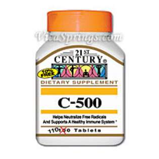   HealthCare Vitamin C 500 mg 110 Tablets, 21st Century 