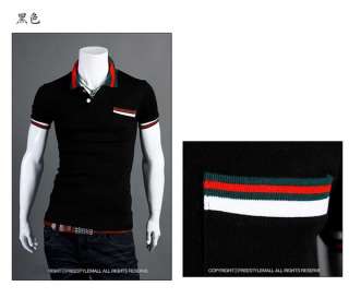   Slim Lapel Shirts Stylish Fit TEE polo T shirts Top US XS L Q06  