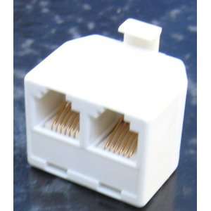 com 6 conductor WHITE 2 way RJ11 Telephone Y Splitter   This covers 1 