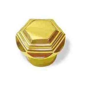   Solid Brass 1 1/4 Knob Classical Hexagon AM 14502PB