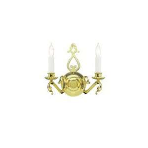   1802 83 Chippendale 2 Light Wall Sconce in Aged Bras