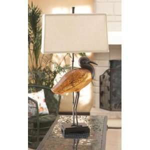 34 Sandpiper Bird Table Lamp with Beige Linen Shade