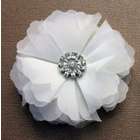 Absolutely Audrey Chloe White Tulle Flower Shoe Clips