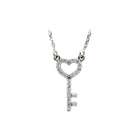   14K White Gold 0.12 ct. Diamond Skeleton Key Necklace   16